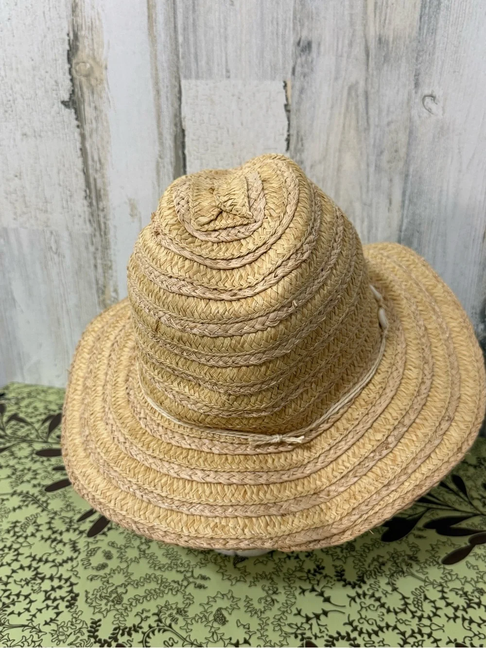 Universal Thread Natural Straw Sun Hat with Shell Trim Packable